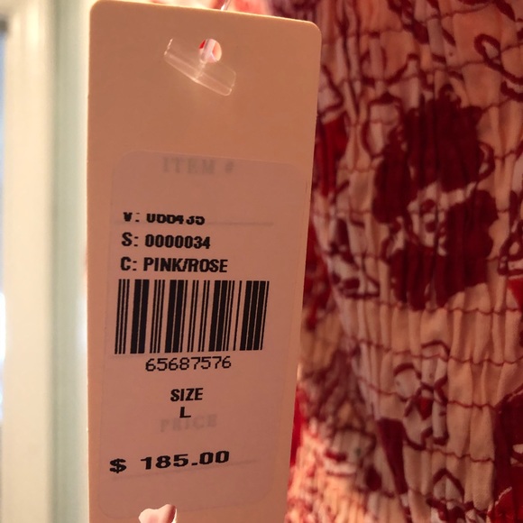 Anthropologie Red Floral Midi Dress - Picture 5 of 10